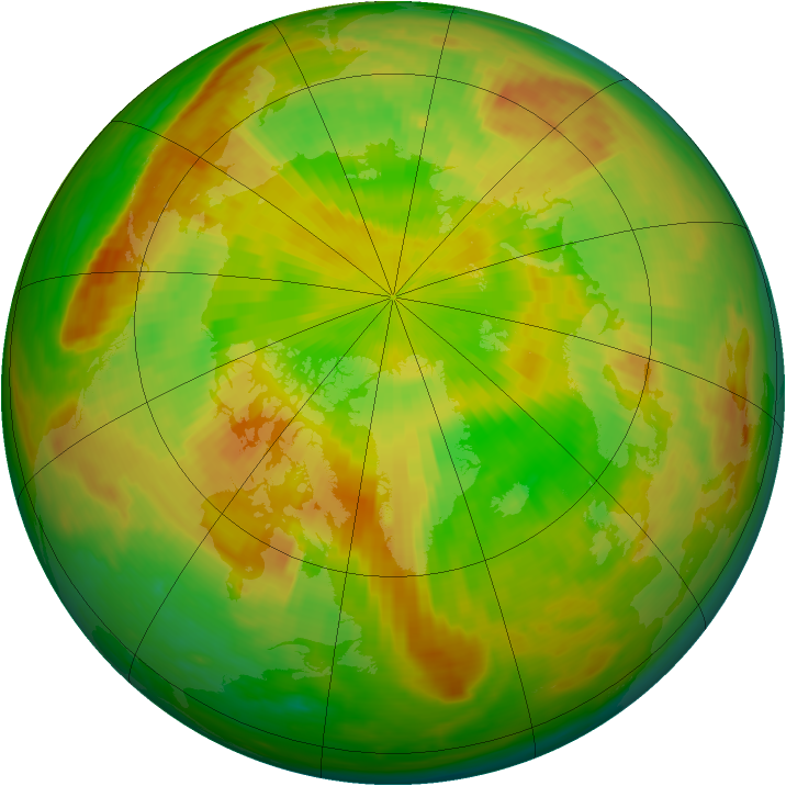 Arctic ozone map for 28 May 1991